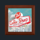 American Roadside | Coffee Shop Sign Keepsake Box<br><div class="desc">American Roadside | Coffee Shop Sign  Artist: Naomi McCavitt</div>
