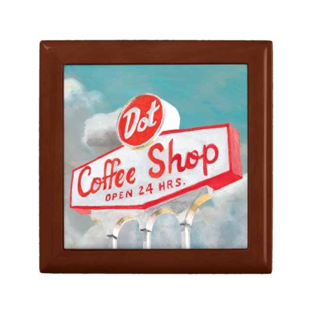 American Roadside | Coffee Shop Sign Keepsake Box (Front)