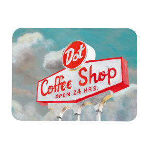 American Roadside Coffee Shop Sign Magnet