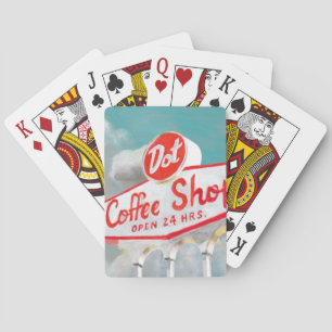American Roadside Coffee Shop Sign Poker Cards