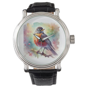 American Robin 010924AREF111 - Watercolor Watch