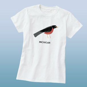 American Robin Art Michigan Custom Text T-Shirt
