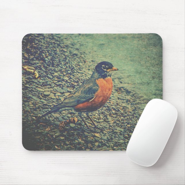 American Robin Bird Nature Mouse Pad (With Mouse)