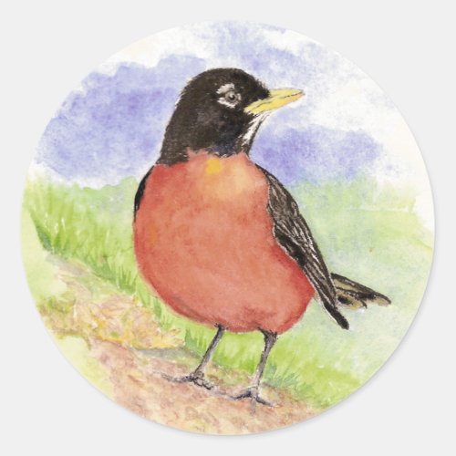 American Robin Bird Nature Wildlife Classic Round Sticker