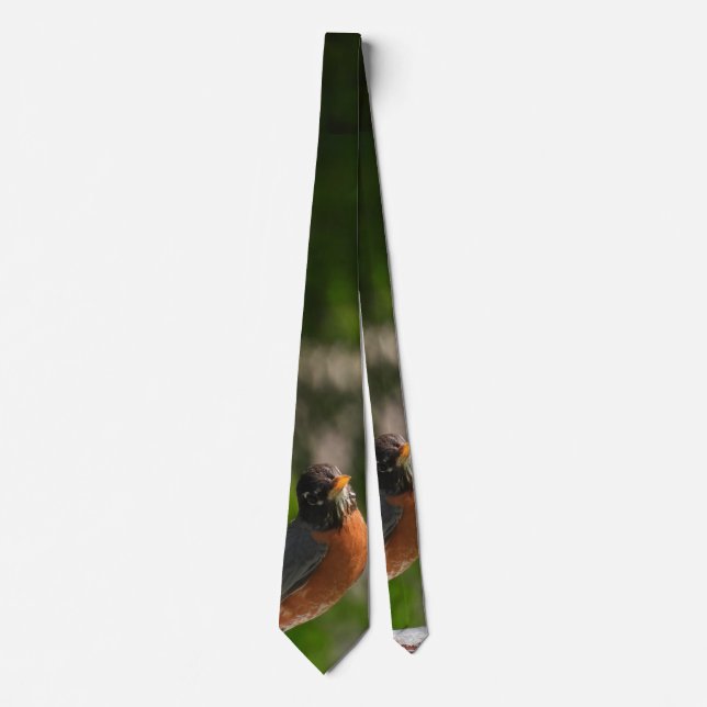 American Robin Bird Neck Tie (Front)