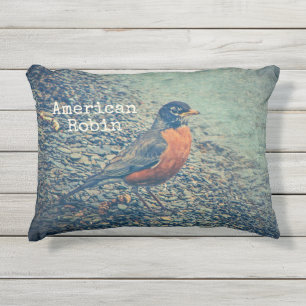 American Robin Bird Outdoor Accent Pillow