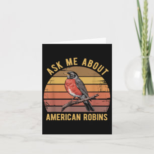 American Robin Bird Watching Lover Vintage Retro S Card
