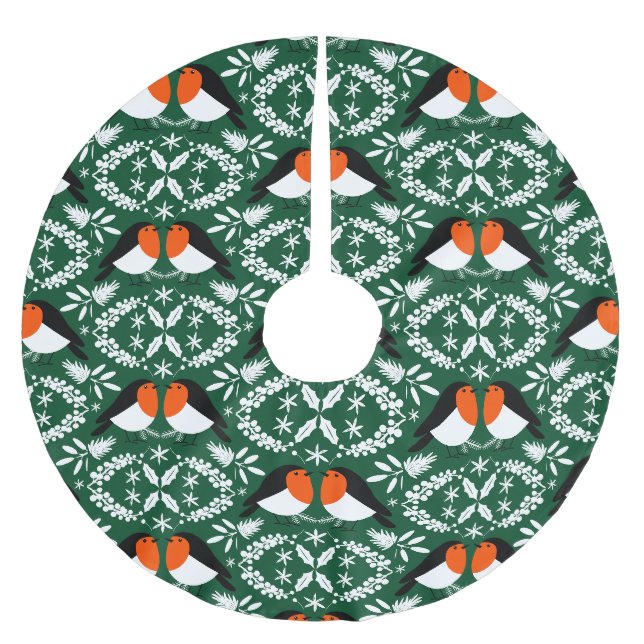 American Robin Brushed Polyester Tree Skirt (Front)