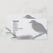 American robin building a nest business card (Front/Back)