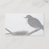 American robin building a nest business card (Back)