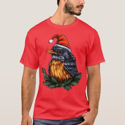 American Robin Christmas T_Shirt