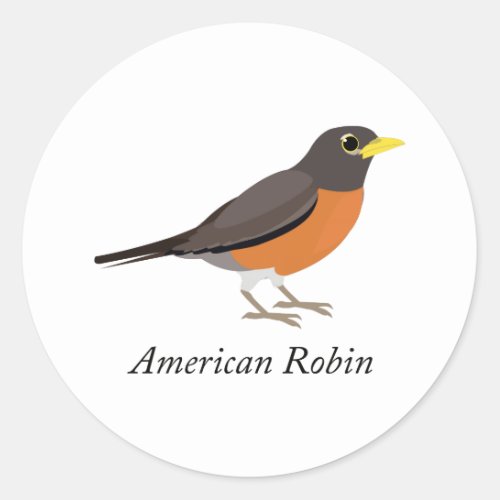 American Robin Classic Round Sticker