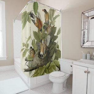 American Robin from Audubon's Birds of America Shower Curtain