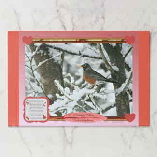 American Robin in Snow Paper Placemat