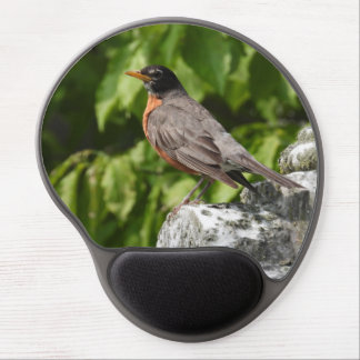 American Robin Perched on a Rock Gel Mouse Pad