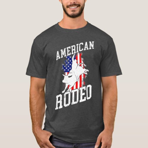 American Rodeo Cowboy Horse Bull Riding For Men Wo T_Shirt