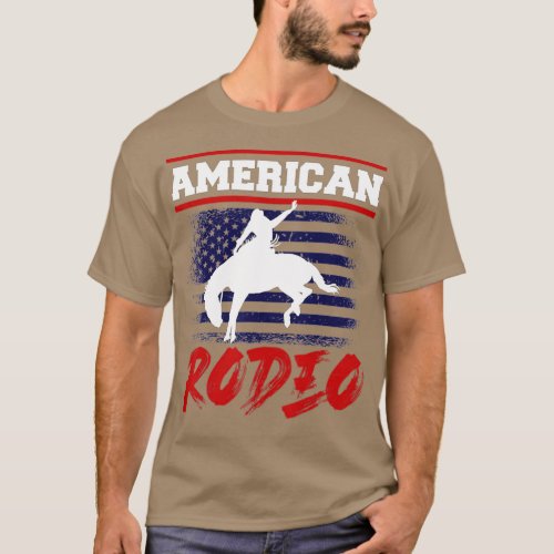 American Rodeo Cowboy Horse Bull Riding For Men Wo T_Shirt