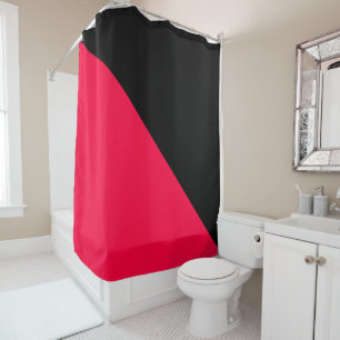 American Rose and Black Colors Shower Curtain