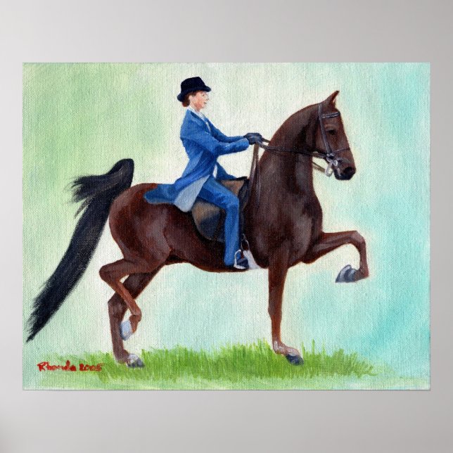 American Saddlebred Exhuberation Horse Portrait Poster (Front)