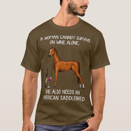American Saddlebred horse and wine funny horse T_Shirt