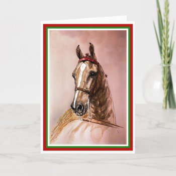 American Saddlebred Horse Christmas Holiday Card by GailRagsdaleArt at Zazzle