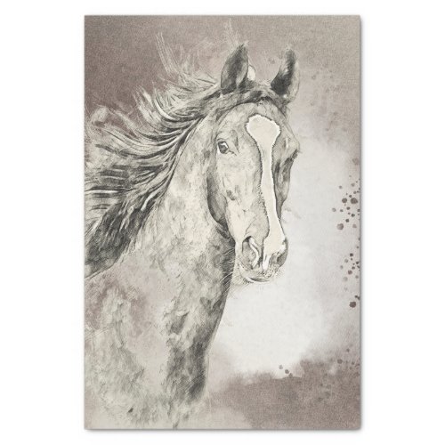 American Saddlebred Horse Drawing Decoupage Tissue Paper