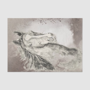 American Saddlebred Horse Drawing Decoupage Tissue Paper