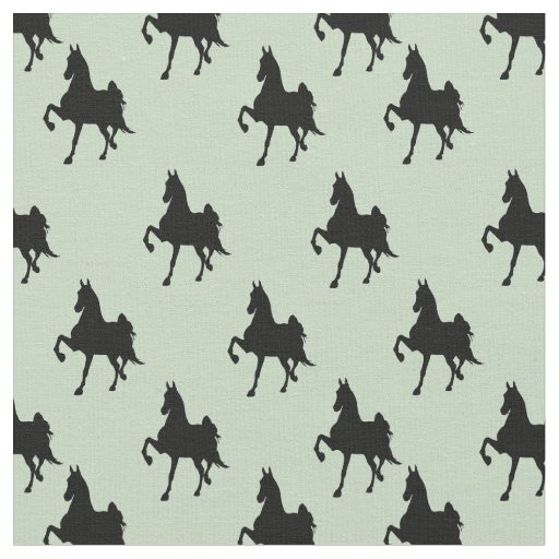 American Saddlebred Horse: Small Print, Pale Sage Fabric