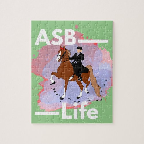 american saddlebred show horse watercolor champion jigsaw puzzle
