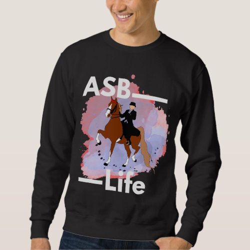 american saddlebred show horse watercolor champion sweatshirt