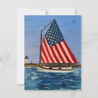 American sailboat postcard