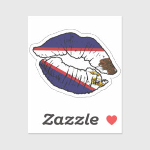 American Samoa American Samoan Lipstick Love Flag Sticker