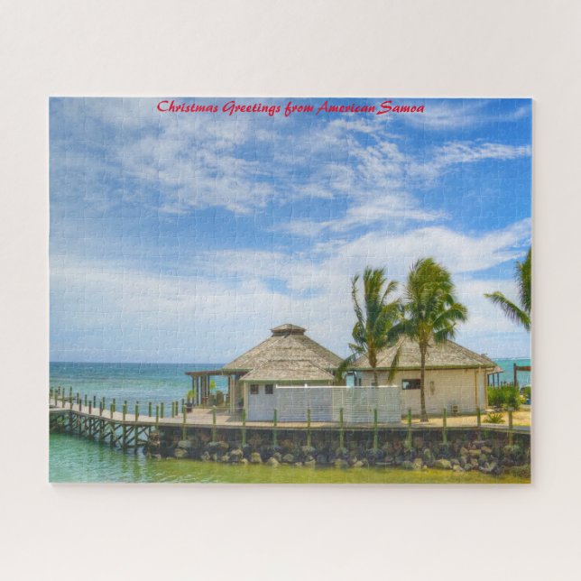 American Samoa Beach Scene.Christmas Greetings Jigsaw Puzzle (Horizontal)