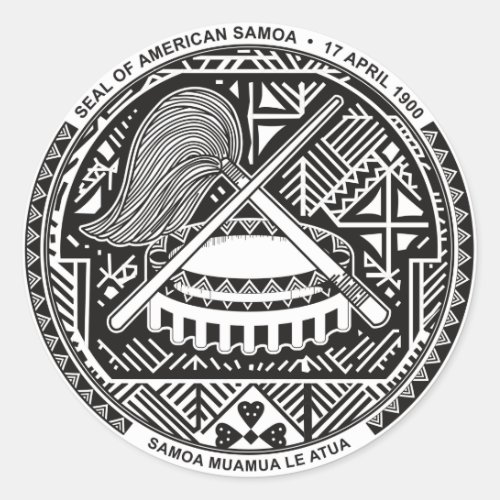 American Samoa Coat of arm AS Classic Round Sticker