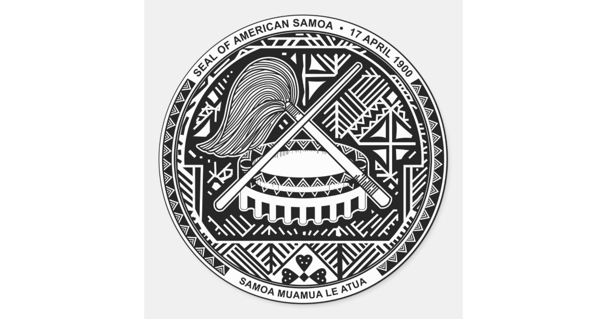 American Samoa Coat of Arms Classic Round Sticker | Zazzle.com