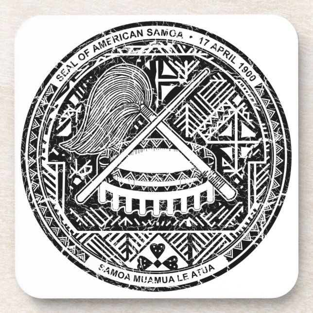 American Samoa Coat Of Arms Drink Coaster (Front)