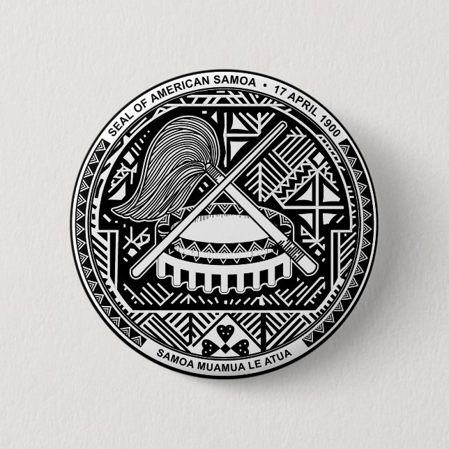 American Samoa Coat of Arms Pinback Button (Front)