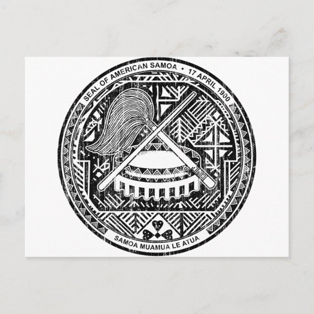 American Samoa Coat Of Arms Postcard (Front)