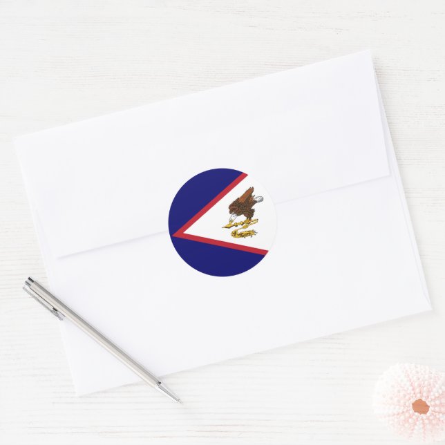 American Samoa flag Classic Round Sticker (Envelope)