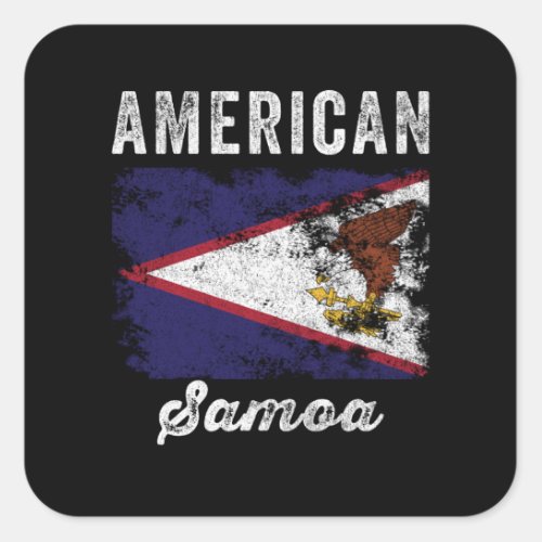 American samoa Flag Distressed Square Sticker