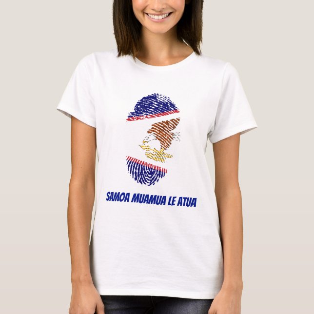 American Samoa Flag Fingerprint T-Shirt (Front)