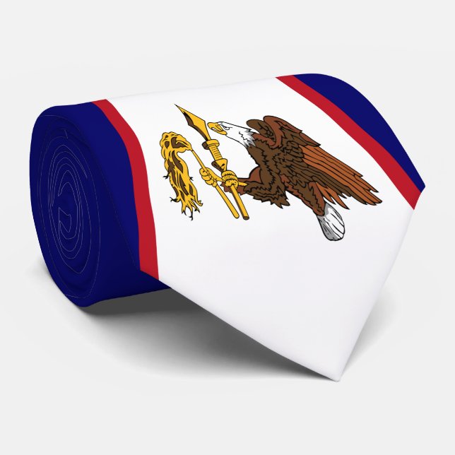 American Samoa Flag Neck Tie (Rolled)
