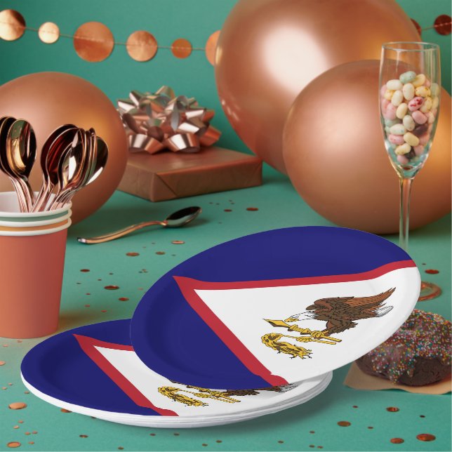 American Samoa flag Paper Plates (Multi)