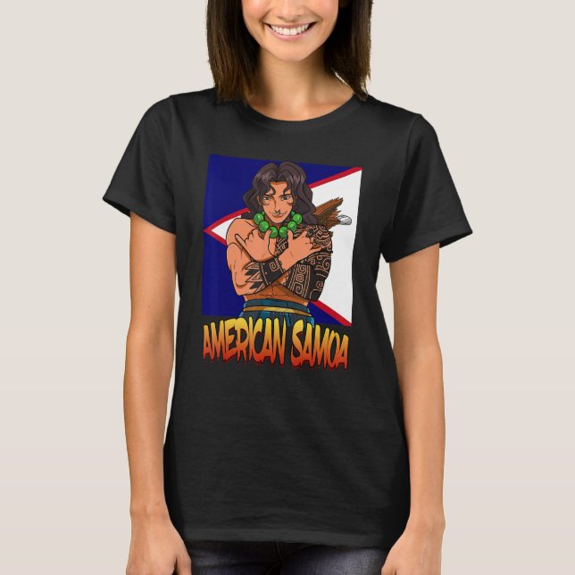 American Samoa Flag Polynesian Shaka Samoan Family T-Shirt (Front)