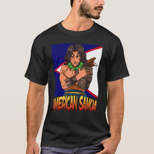 American Samoa Flag Polynesian Shaka Samoan Family T-Shirt (Front)