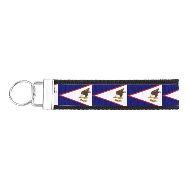 American Samoa flag Wrist Keychain (Keys on Left)