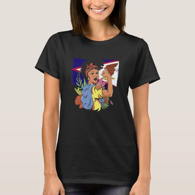 American Samoa Girl  Samoa Flag Pride Roots Americ T-Shirt (Front)