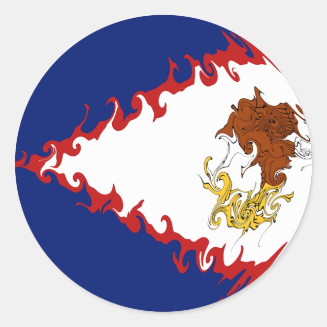 American Samoa Gnarly Flag Classic Round Sticker (Front)