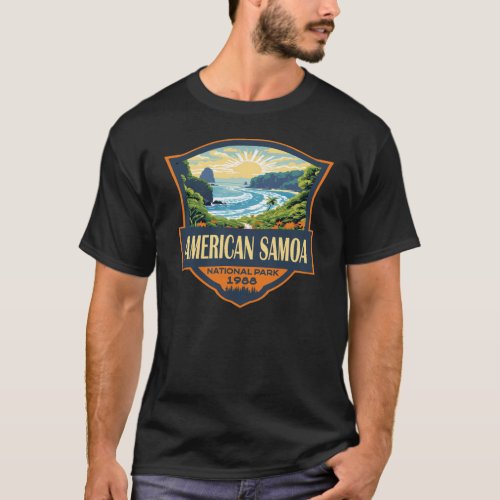 American Samoa National Park Illustration Retro T_Shirt