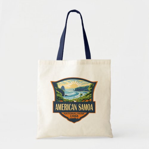 American Samoa National Park Illustration Retro Tote Bag